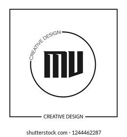 Initial Letter MV Logo Template Design