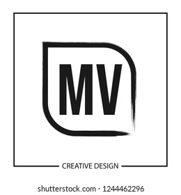 Initial Letter MV Logo Template Design