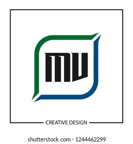 Initial Letter MV Logo Template Design