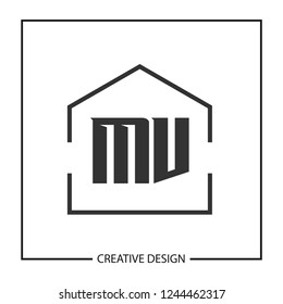 Initial Letter MV Logo Template Design