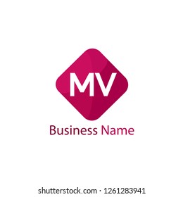 Initial Letter MV logo Template