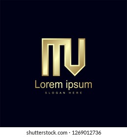Initial Letter MV Logo Template Vector Design