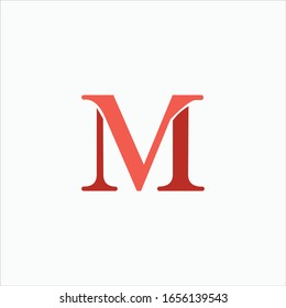 Designvorlage für die Vektorillustration des Originalbriefs mv oder vm-Logo