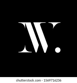 Initial letter mv mw uppercase modern logo design template elements. White letter Isolated on black background. Suitable for business, consulting group company.