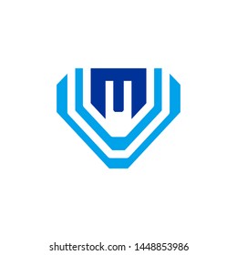 Initial Letter MV VM Logo design, vector