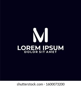 Initial letter MV or VM logo template with modern simple cut line art illustration in flat design monogram symbol