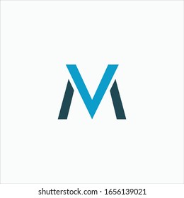 Initial letter mv or vm logo vector design template