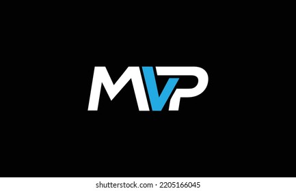 Initial letter MVP logo template with modern keystone flat design illustration