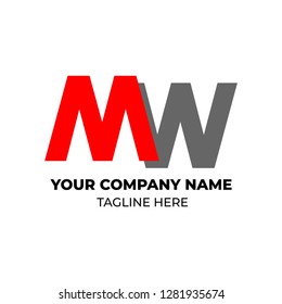 Initial letter MW Artistic Creative Shape Logotype