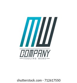 Initial Letter MW Design Logo Template