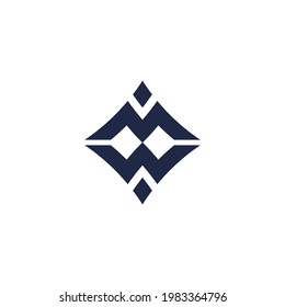 letra inicial logotipo de estilo elegante MW 