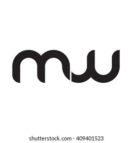 initial letter mw linked round lowercase monogram logo black