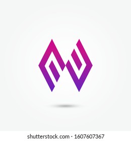 Initial letter MW logo icon design template elements. Creative alphabet design vector. Vector illustrator