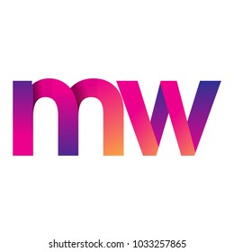 Initial Letter MW Logo Lowercase, magenta and orange, Modern and Simple Logo Design.