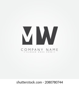 Initial Letter MW Logo - Minimal Business Logo for Alphabet M and W