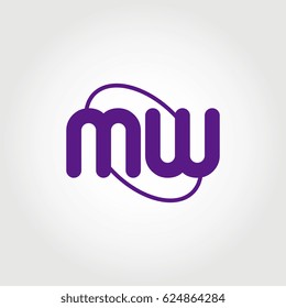 initial letter mw logo purple on white background
