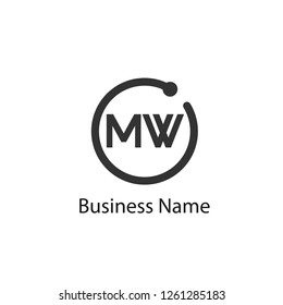 Initial Letter MW logo Template