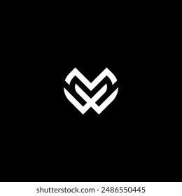 Initial letter mw logo or mw logo vector design template
