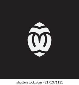 Initial letter MW or TW monogram logo template.