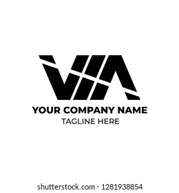 Initial letter MW / VIA / MA Artistic Creative Shape Logotype