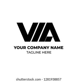 Initial letter MW / VIA / MA Artistic Creative Shape Logotype