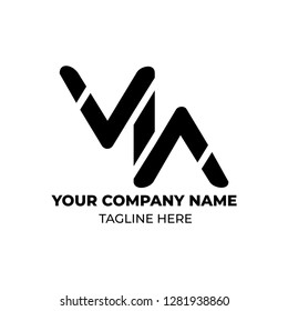 Initial letter MW / VIA / MA Artistic Creative Shape Logotype