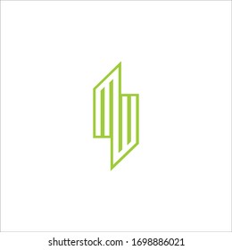 Initial letter mw or wm logo vector design template