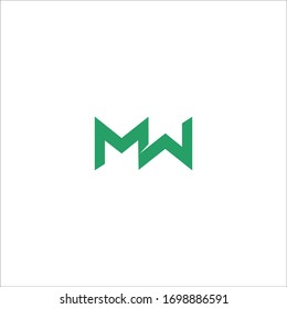 Vorlage für das Design des Logos mit dem Anfangsbuchstaben mw oder wm