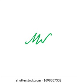 Diseño vectorial de la letra inicial mw o wm
