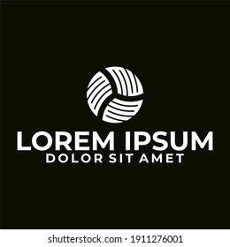 Initial letter MW or WM logo template with geometric 3d sphere volley ball illustration in flat design monogram symbol