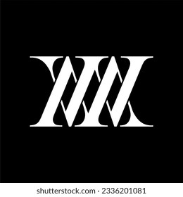 Initial letter MW or WM logo template with sacred geometric vintage illustration in flat design monogram symbol