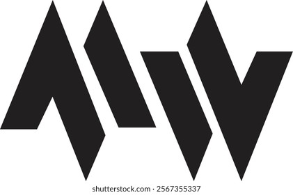 Initial letter mw or wm logo vector design Letter W and M, WM logo design template. Minimal monogram initial based logotype.