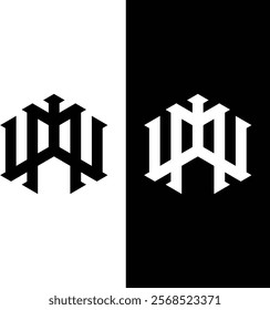 Initial letter MW, WM monogram vector logo design
