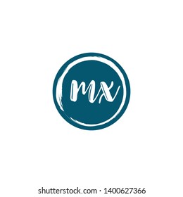 Initial letter MX beautiful handwriting logo vector template