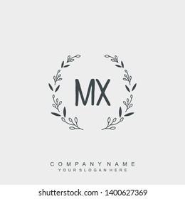 Initial letter MX beautiful handwriting logo vector template