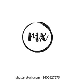 Initial letter MX beautiful handwriting logo vector template