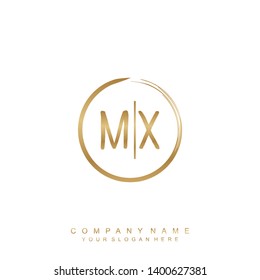 Initial letter MX beautiful handwriting logo vector template