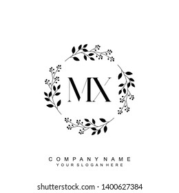 Initial letter MX beautiful handwriting logo vector template