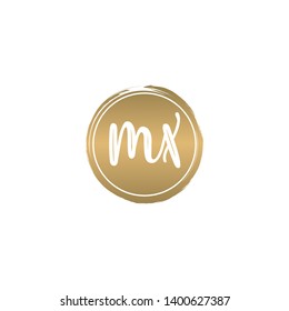 Initial letter MX beautiful handwriting logo vector template