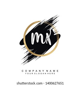 Initial letter MX beautiful handwriting logo vector template