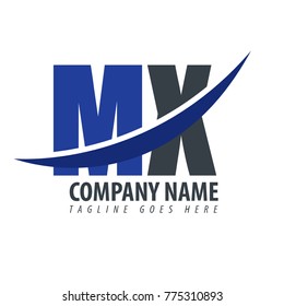 Initial Letter MX Overlapping Logo