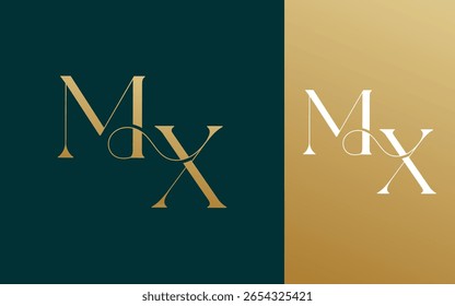 Initial letter MX XM logo design vector illustration for couple, wedding, and business