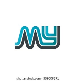 Initial Letter MY Linked Design Logo