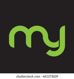 initial letter my linked round lowercase logo green