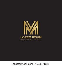 Initial Letter MY linked uppercase overlap modern gold logo vector design template. Suitable for business, consulting group company.