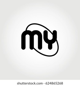 initial letter my logo black on white background