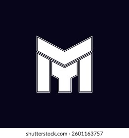 Initial Letter MY Logo Design Vector