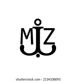 Initial letter MZ anchor simple logo.