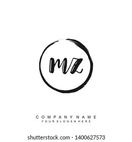 Initial letter MZ beautiful handwriting logo vector template