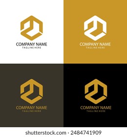 Vector de diseño de logotipo de la letra inicial MZ hexagon